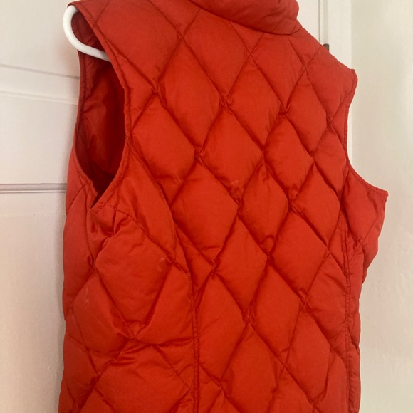 Orange Lands End Puffy Button up Vest - size small - Picture 5 of 7
